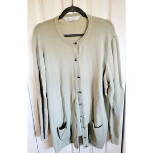 Marks & Spencer L St. Michael Cardigan Sweater Women's Moss Green Size UK18 WOOL